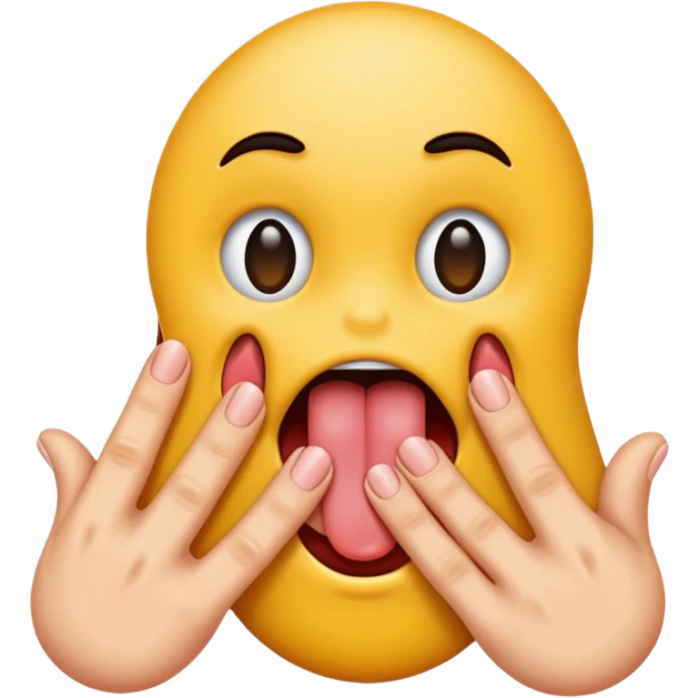 Tongue sticking out between fingers emoji