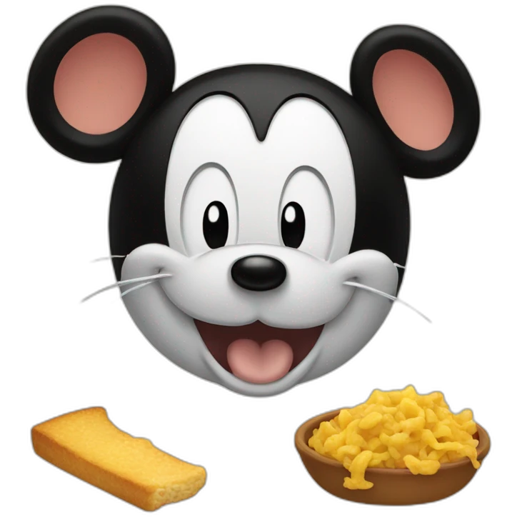Mickey mouse eat by cat emoji