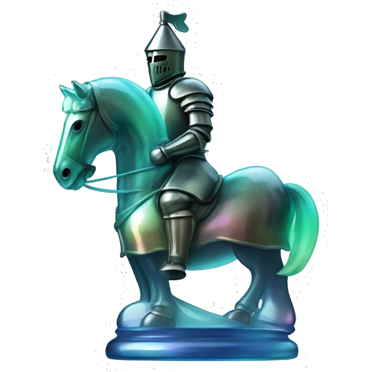 Iridescent glass chess knight emoji