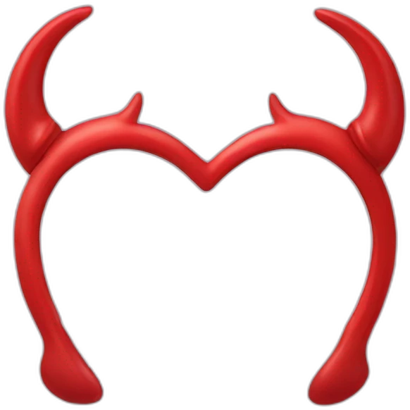 Red heart frame with horns emoji
