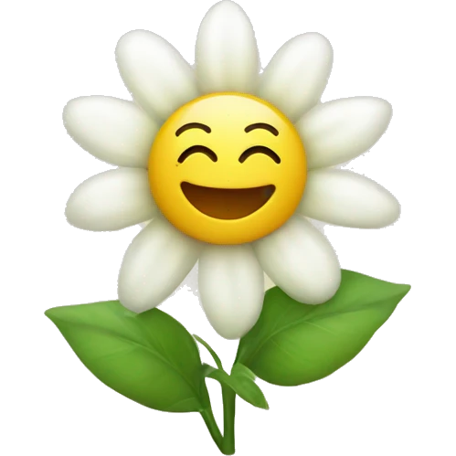 A cute flower smiling emoji