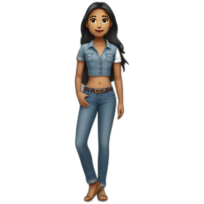Indian girl wearing jeans emoji