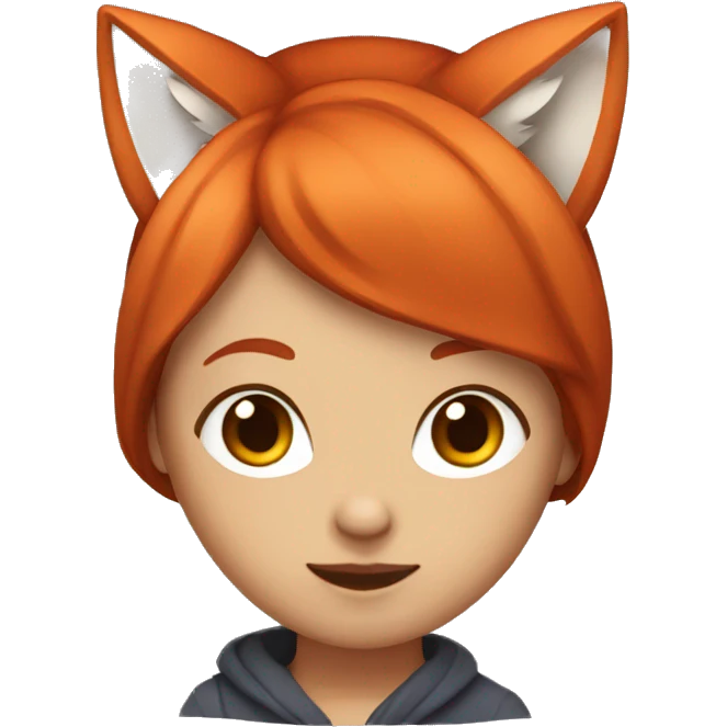 A girl with red hair with fox ears emoji