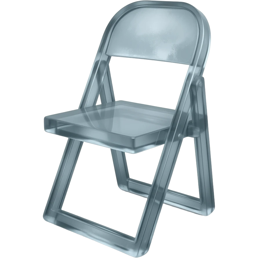 Black folding chair made of ice emoji