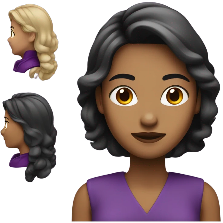 MUJER PELO LARGO MORADO Y COLLAR NEGRO emoji