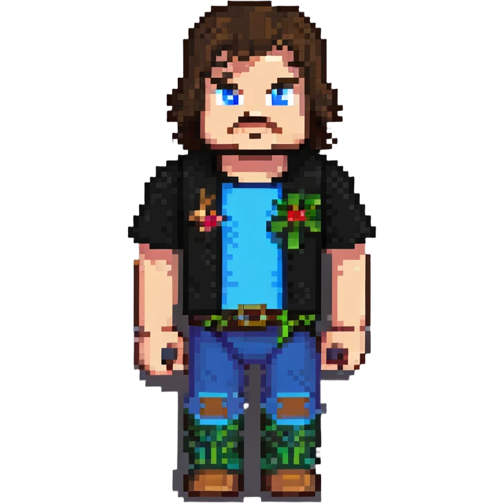 Jack Black as a Minecraft character emoji