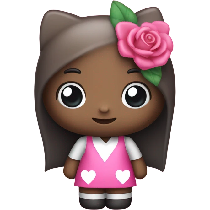 hello kitty con corazón rosado creciente en las manos emoji
