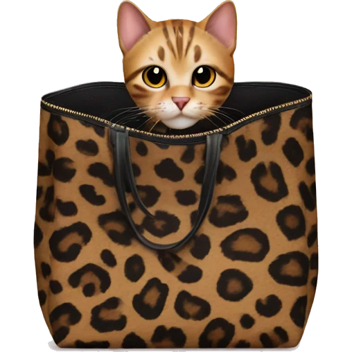 Cat in leopard print bag  emoji