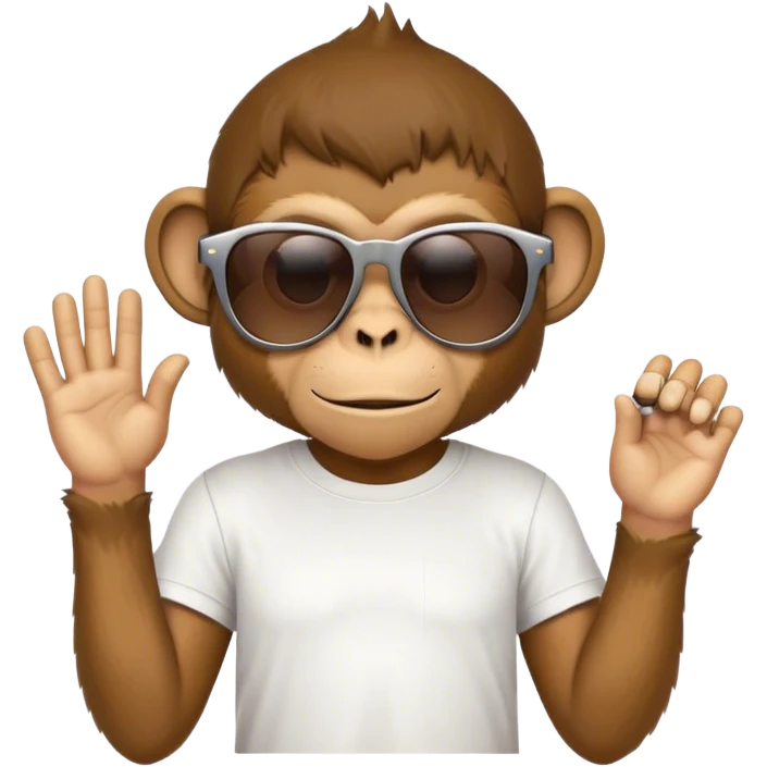monkey with sunglasses and tshirt emoji