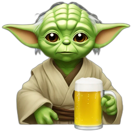 Yoda drink an beer emoji