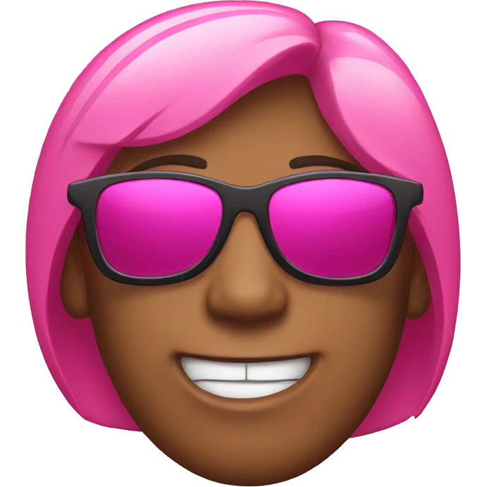 Emoji with pink sunglasses emoji