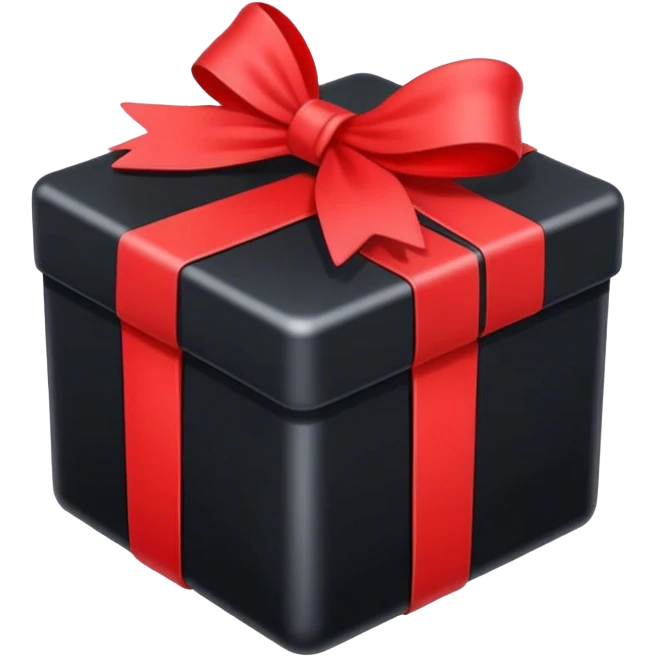 black box w red bow  emoji