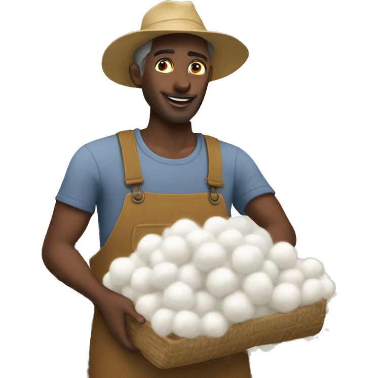 man harvesting cotton emoji