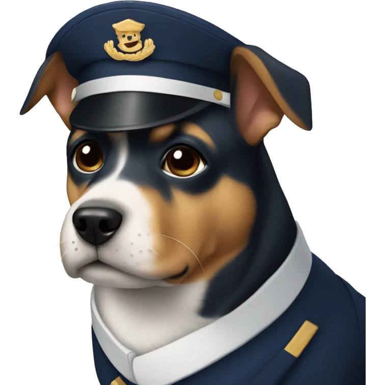 Dog wearing a navy uniform  emoji