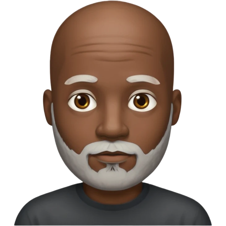 African American male bald salt & pepper beard emoji