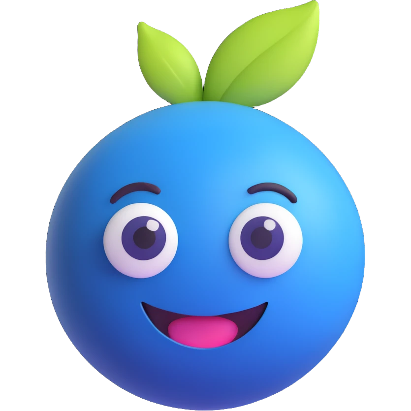blueberry in a modern 3D emoji look emoji