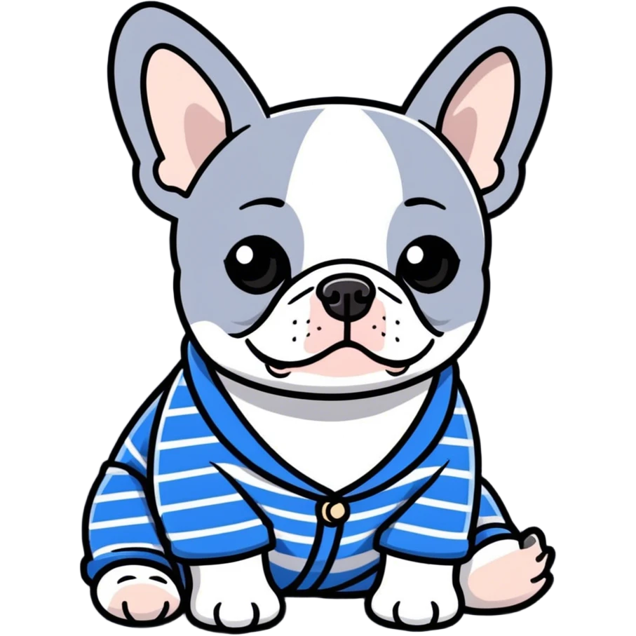 French bulldog in pajamas emoji