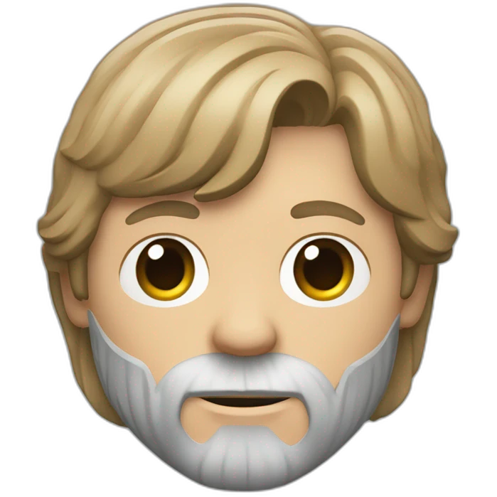 Luke skywalker holding an iPhone 15 pro titanium with high detail emoji