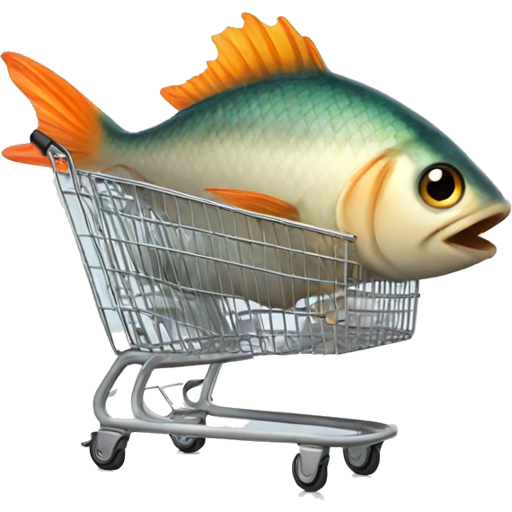 Fish going shopping emoji