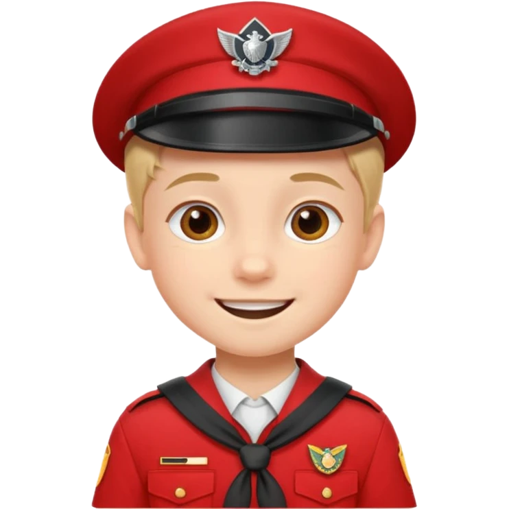 red uniform wearing scout kid emoji