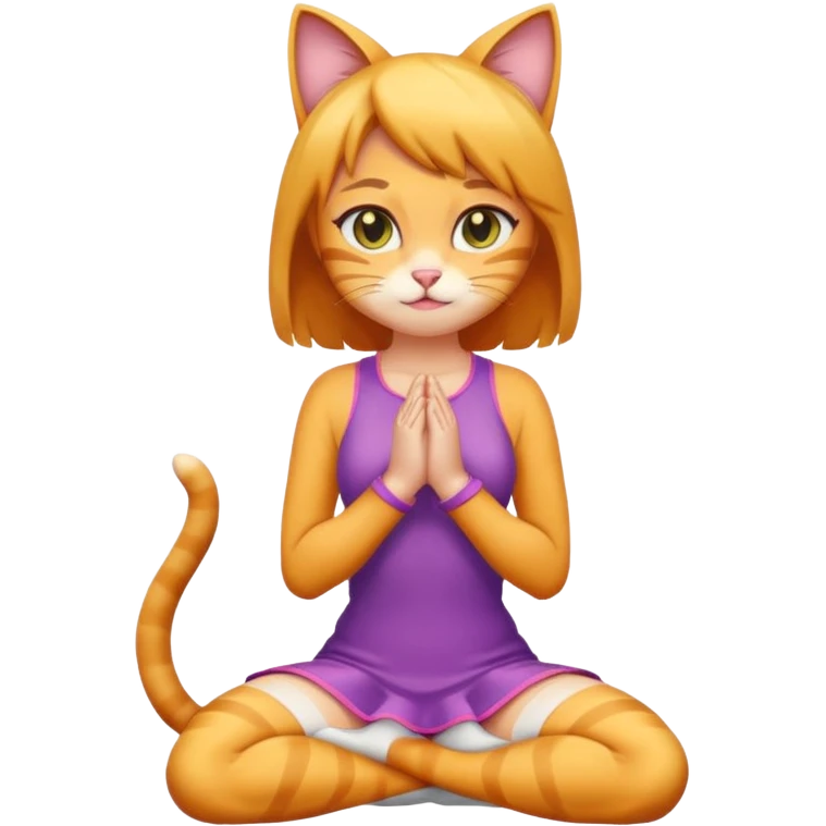 Cat girl on her knees emoji