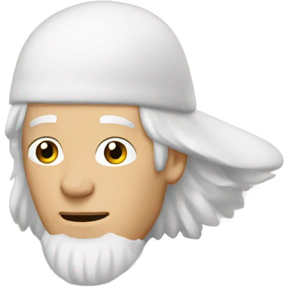 white man with white hair wearing cap emoji