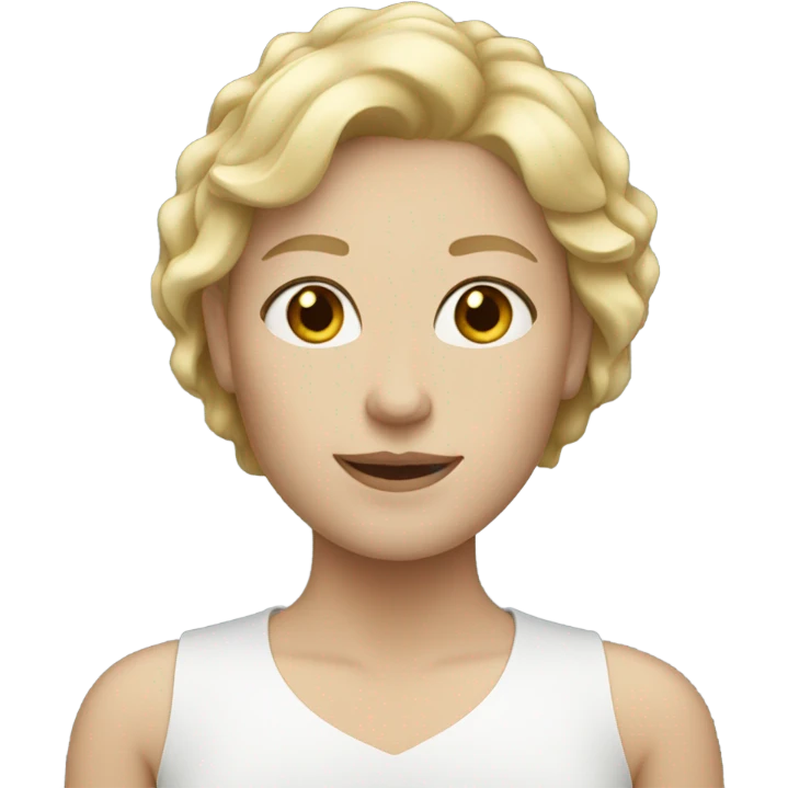 Woman short blonde hair white skin emoji