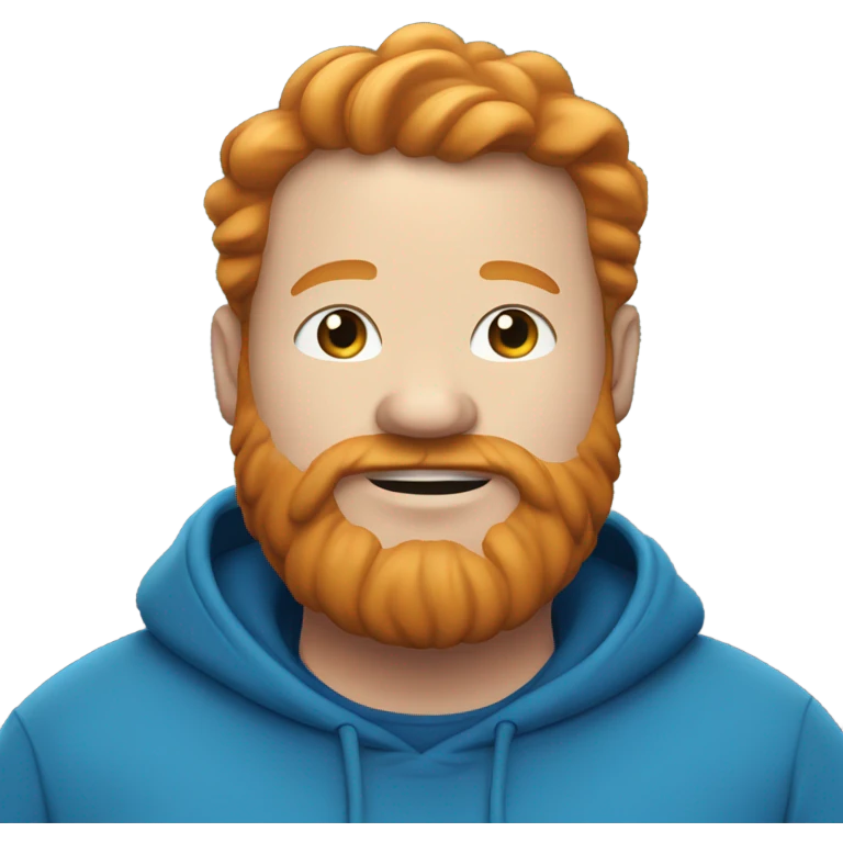 Fat ginger man with beard in blue hoodie emoji
