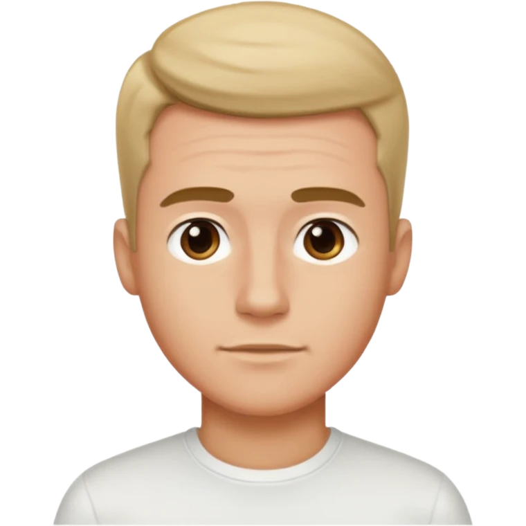 Ai create iPhone emoji, With hair comma hair short, Male, and make white shirt emoji