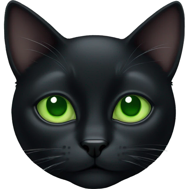Black cat with green eyes emoji