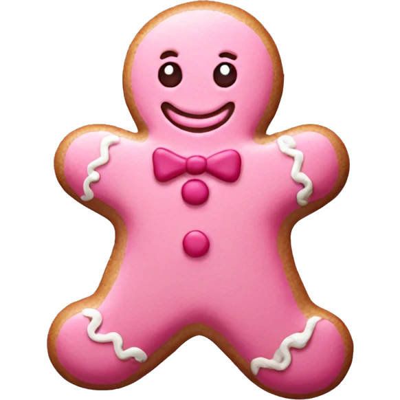 Pink gingerbread man emoji