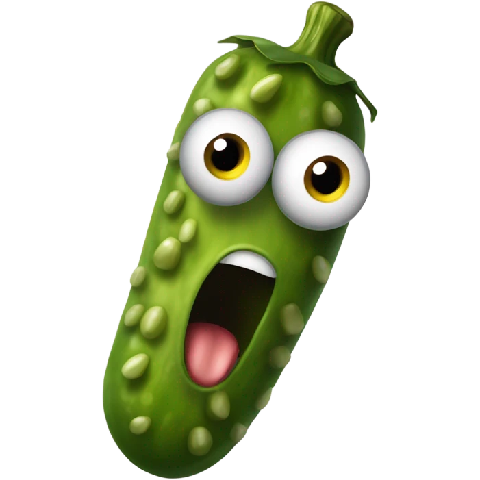 Shocked pickle emoji