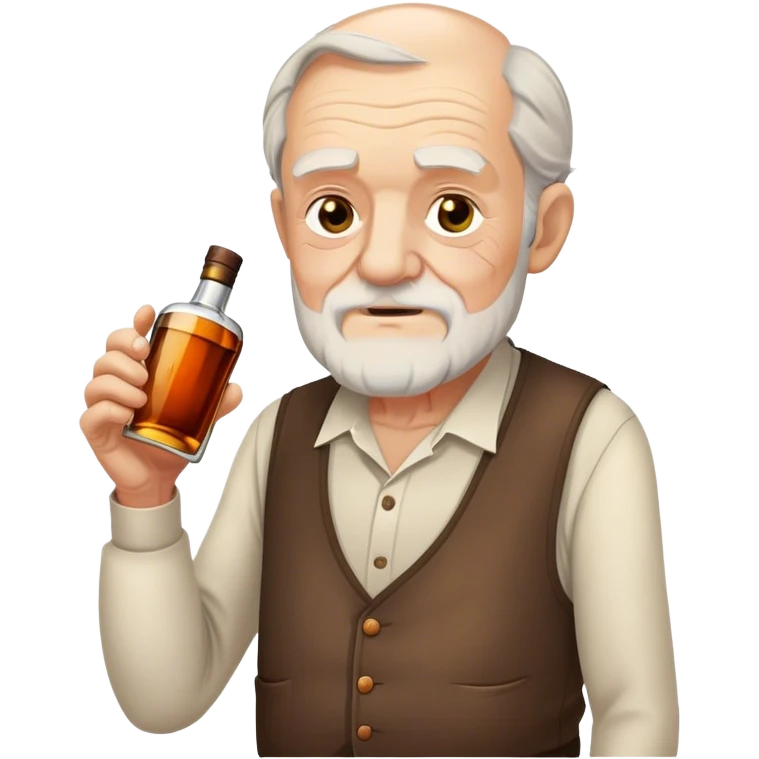 Anciano con botella de wiskey en la mano emoji