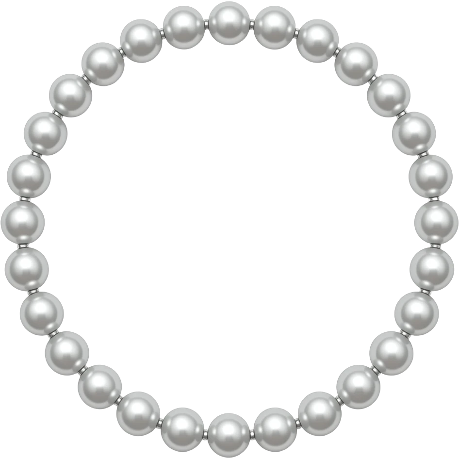 A pearl necklace emoji, old money aesthetic, timeless elegance, delicate shine, luxurious minimalist style emoji