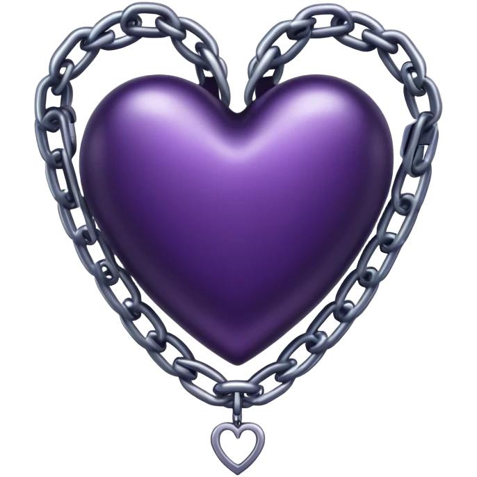 Dark purple heart in chains emoji