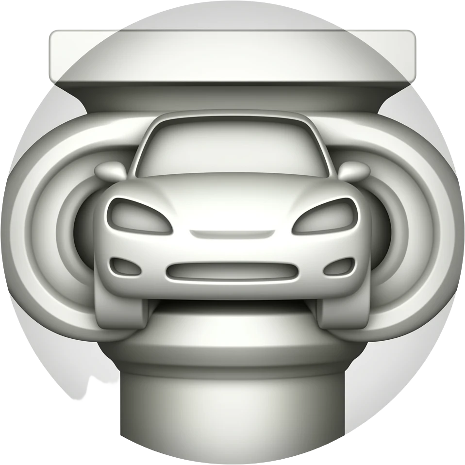 Машина вырезается в столб emoji