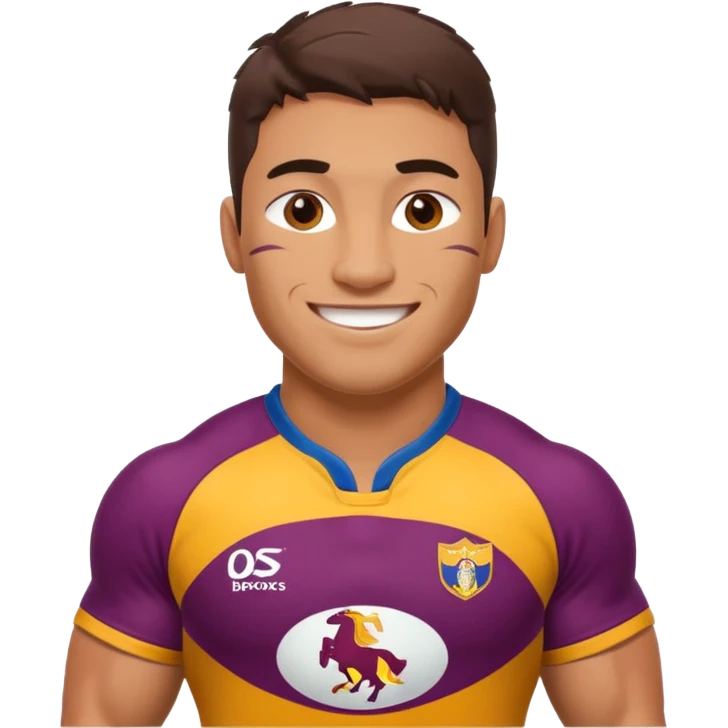 Joueur de rugby avec le maillot des Brisbane broncos emoji