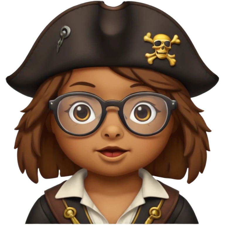 chick animal with glasses, pirate emoji