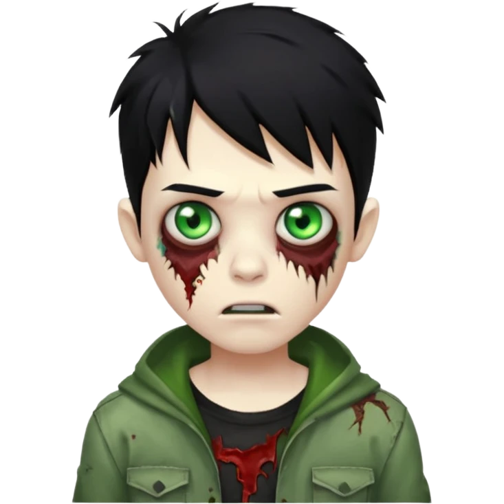Boy zombie with black hair emoji