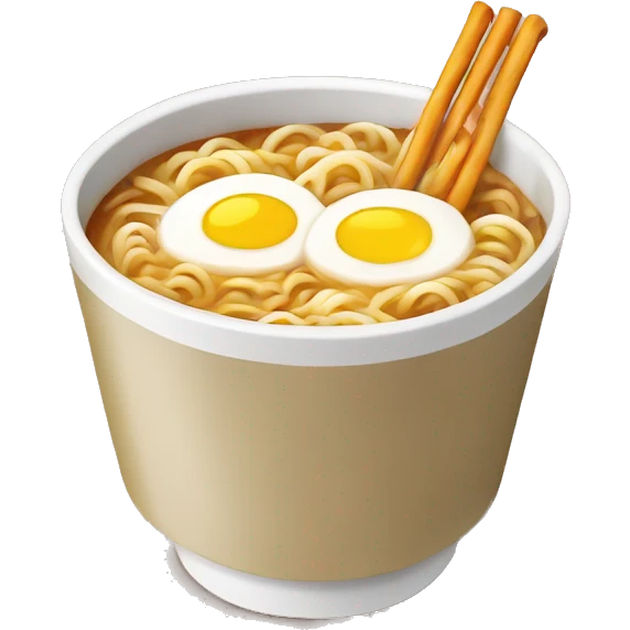Cup of ramen with a soda emoji