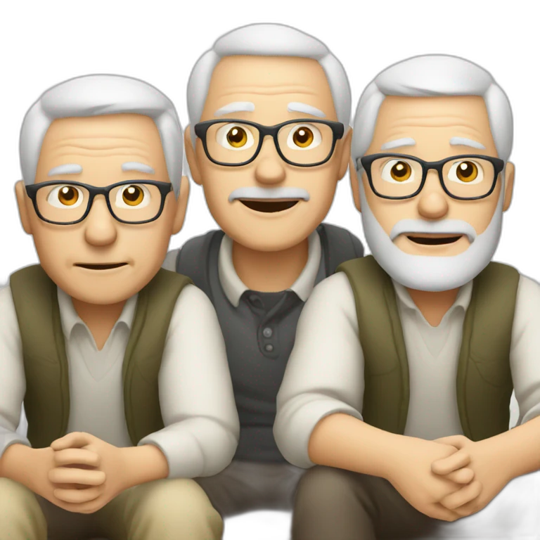 Three white 40 yer old men playing video games emoji