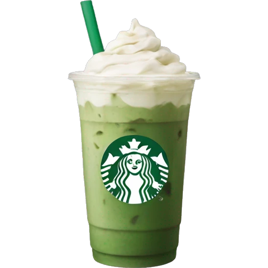 Starbucks iced matcha latte no whipped cream emoji