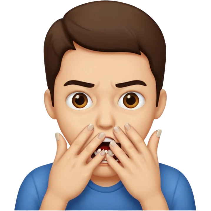 Biting nails scared  emoji