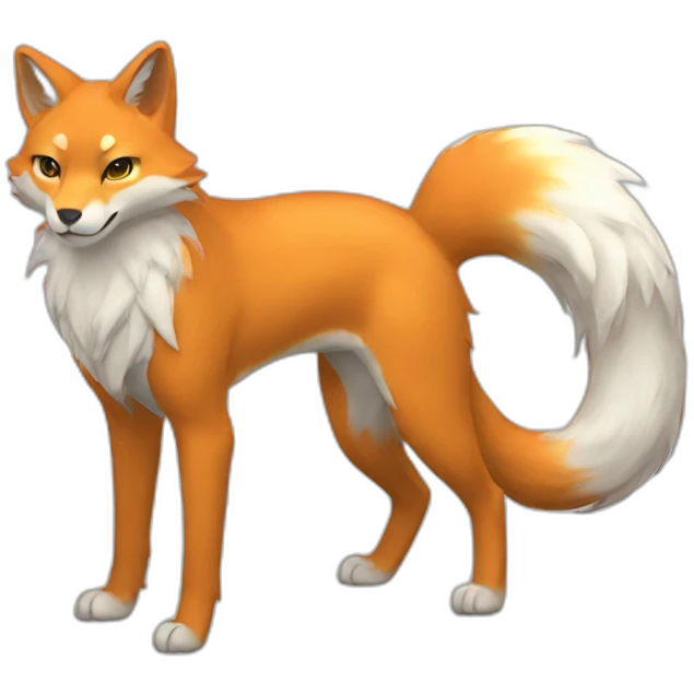 Kitsune full height with tails emoji