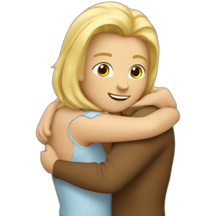 Blond hug brun emoji