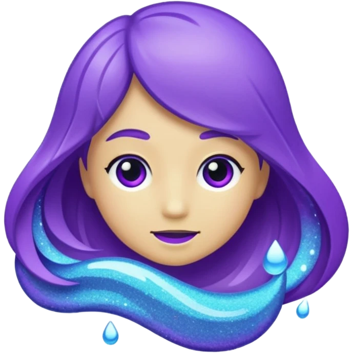 Glitter Purple and Cian hangloose emoji