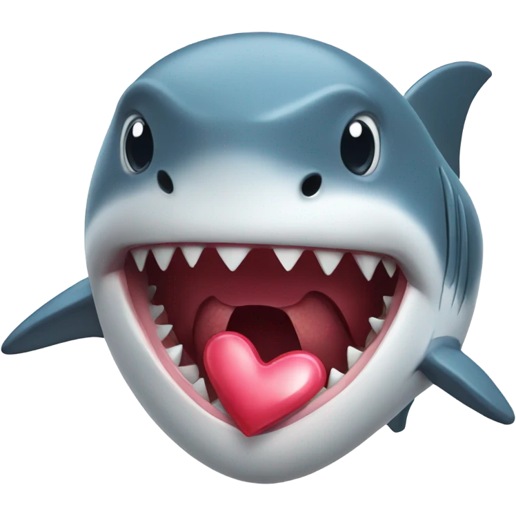shark holding a heart emoji