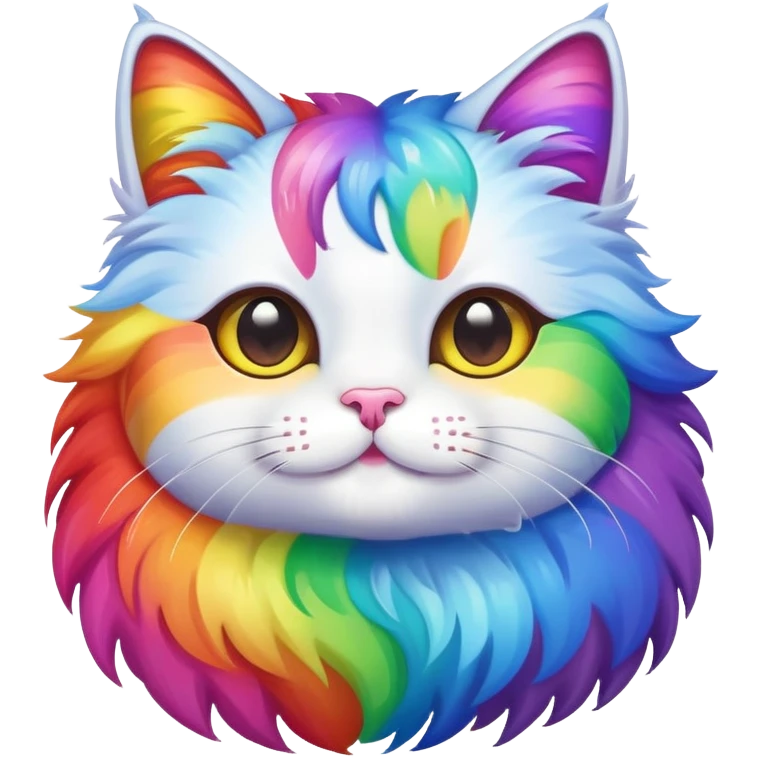 a cute cat with rainbow colors emoji