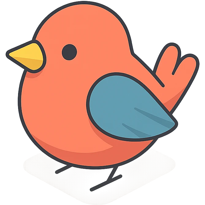 A cute bird used as an app icon emoji