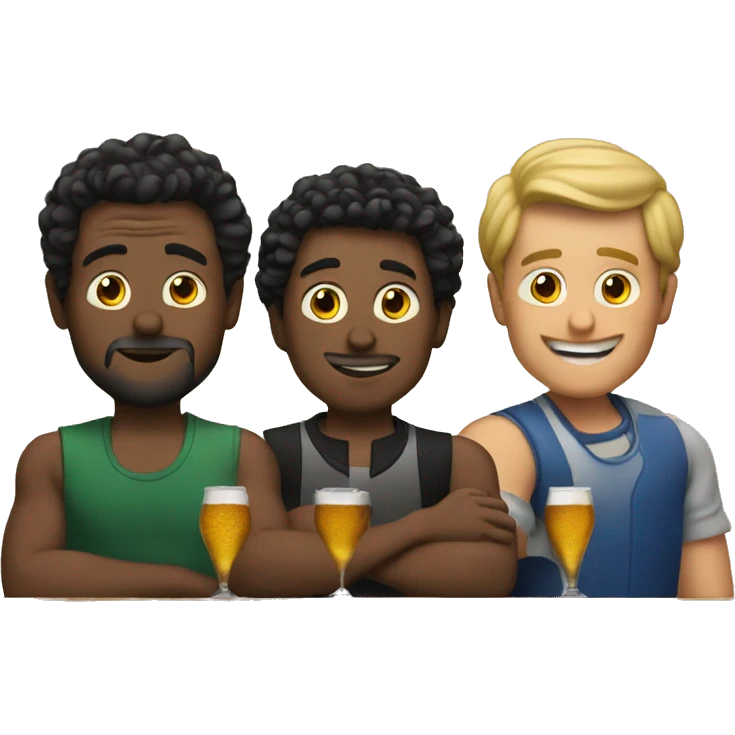 3 men at a bar emoji